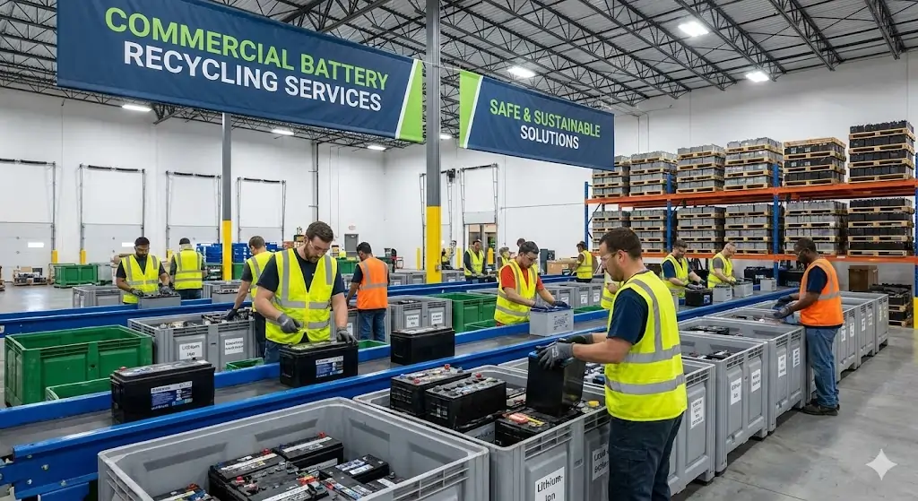 Commercial battery recycling