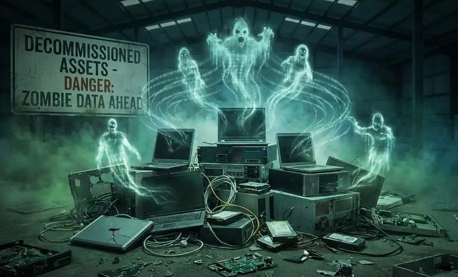 Certified data destruction of decommissioned enterprise servers and IT equipment preventing zombie data breaches