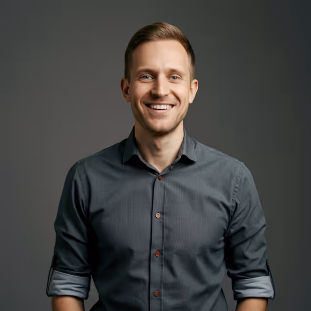 Smiling Man in Green Shirt