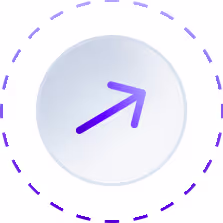 Rotating element Purple gradient dash border with Lightning bolt in middle surrounded by blue grey gradient