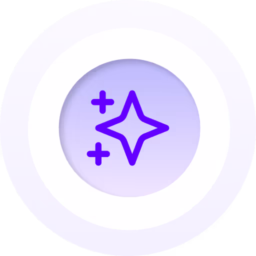 3 Month Package, 3 Stars icon White/Purple surrounding circle