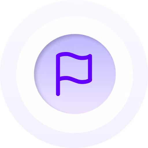 About Us, Flag icon White/Purple surrounding circle