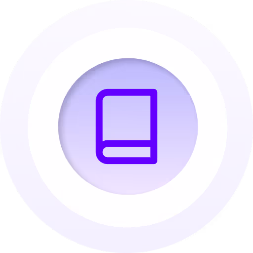 Design Subscription Overview icon White/Purple surrounding circle