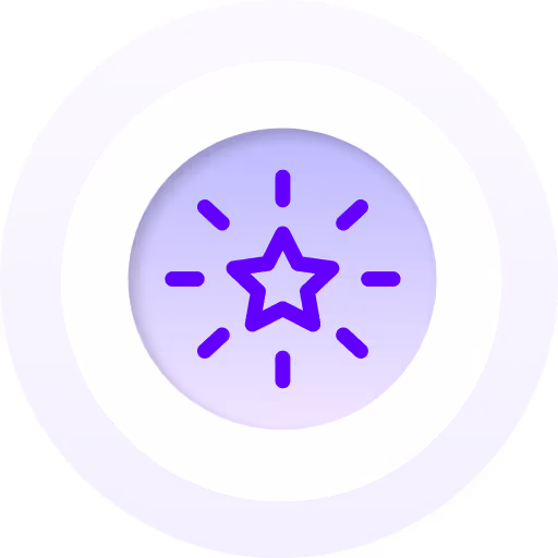 Design Features, Decorative Star, icon White/Purple surrounding circle