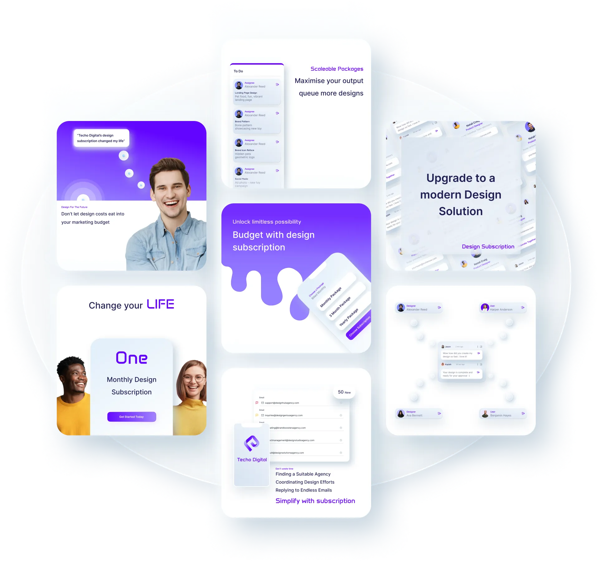 Purple Line background, 4 social media posts, Design Subscription, pretty woman, Add designs in advance, Fast track