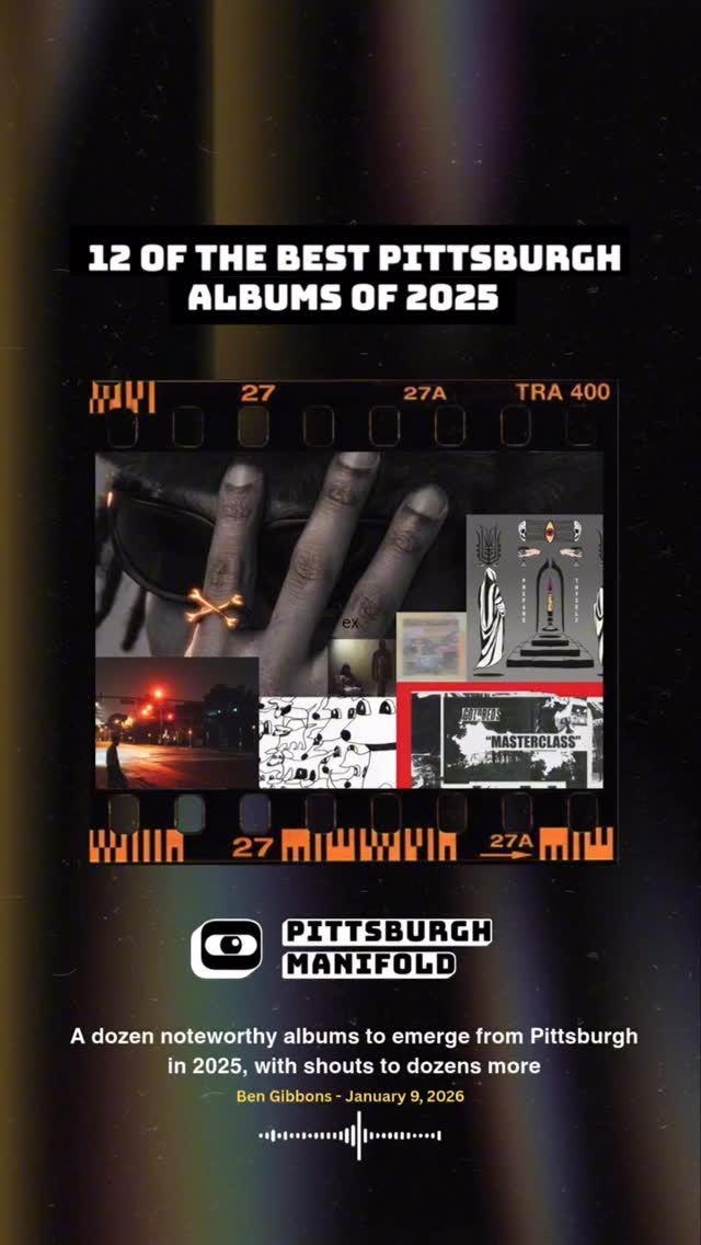 Screenshot of reel showcasing top 12 Pgh albums of 2025