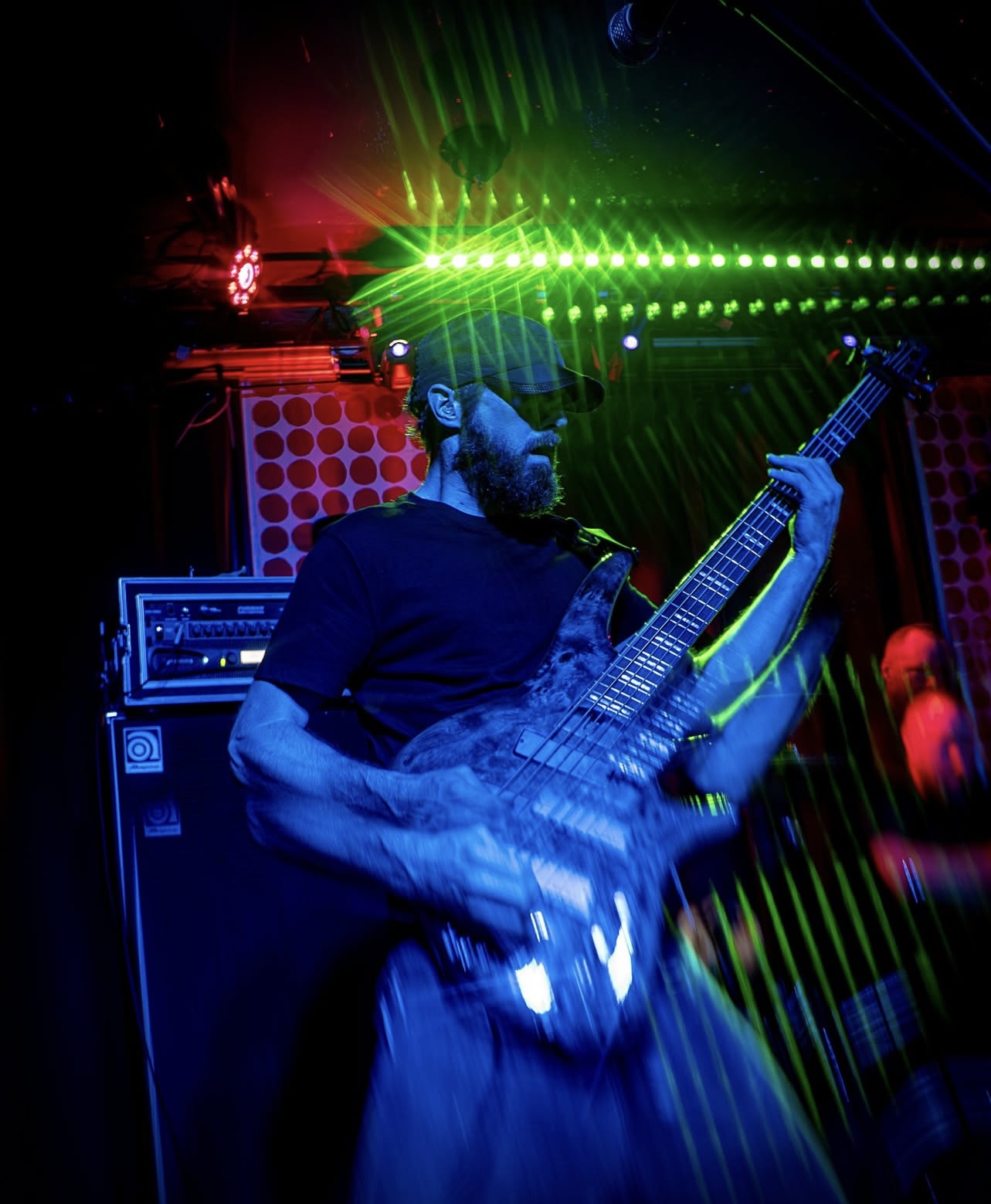 A photo of the band Microwaves performing at Brillobox. Photo by Russ Johnson.