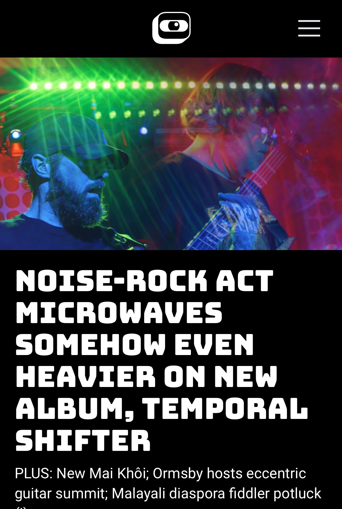 A composite of two photos of the band Microwaves, photo credit Russ Johnson.