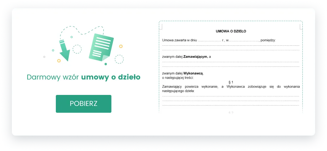 Umowa o Dzieło - wzór umowy