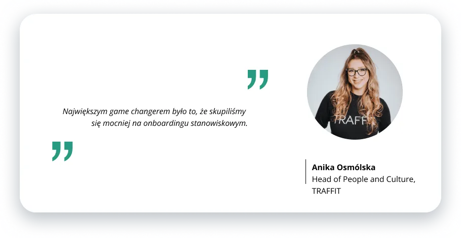 Anika Osmólska, TRAFFIT, zdigitalizowany onboarding