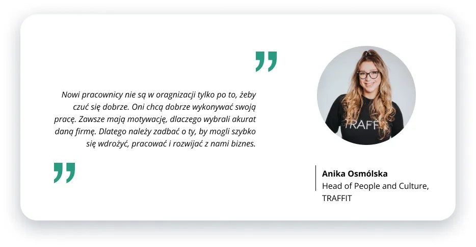 Anika Osmólska, TRAFFIT, zdigitalizowany onboarding