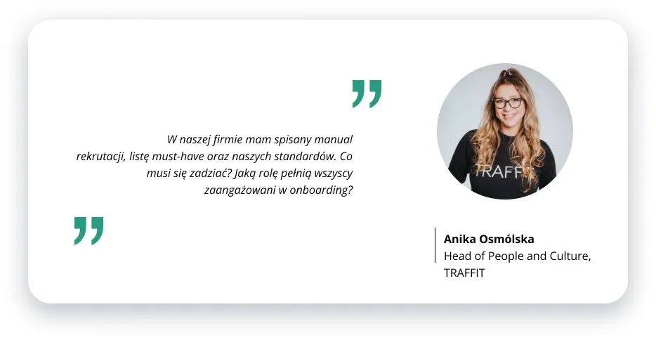 Anika Osmólska, TRAFFIT, zdigitalizowany onboarding