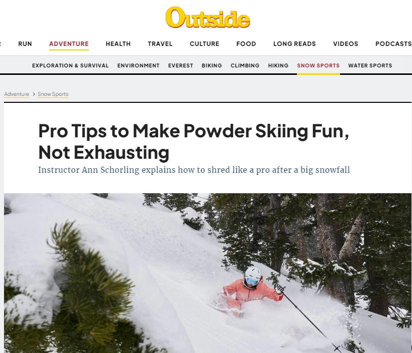 Article on Skiing Powder
