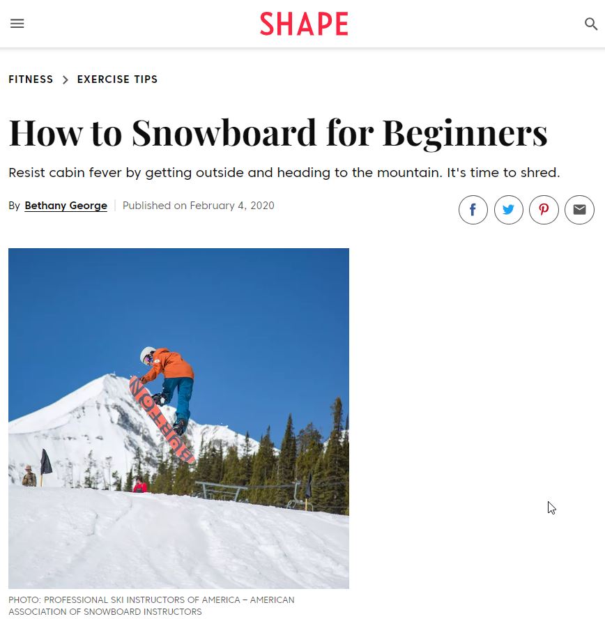Article on Starting to Snowboard