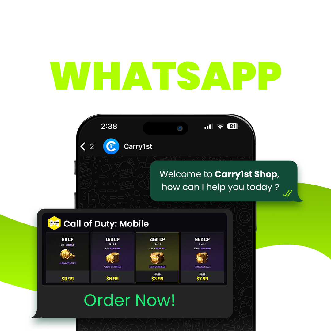 Buying Call of Duty Mobile COD Points inside a Carry1st WhatsApp chat