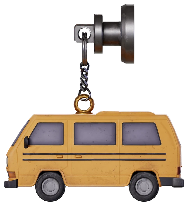 Danfo charm from the CODM Eagle Ascent event, a mini yellow Lagos bus hanging on a chain