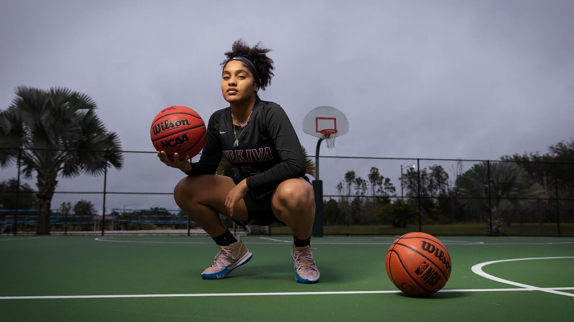 Basketball player on the court