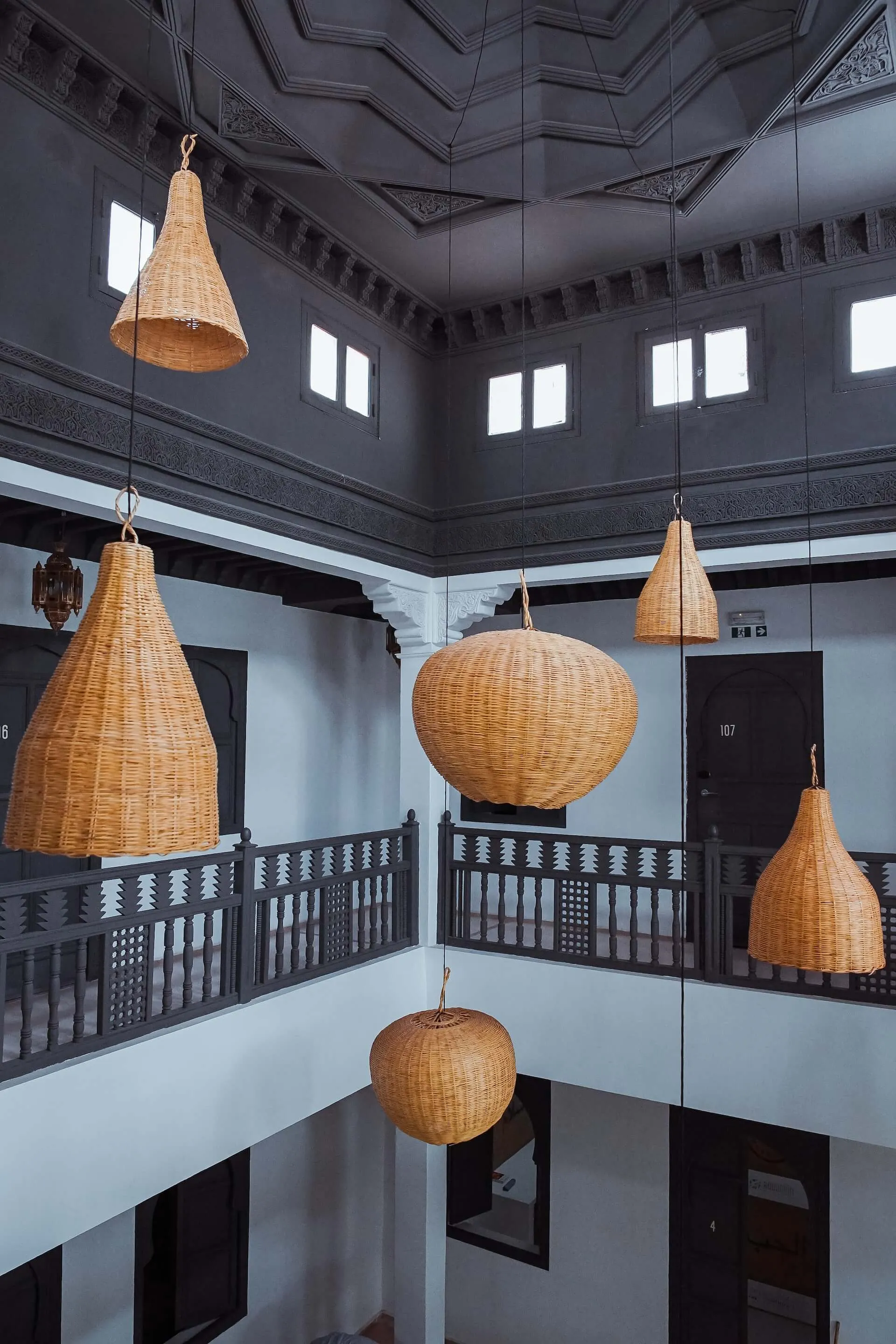 Inside a large building