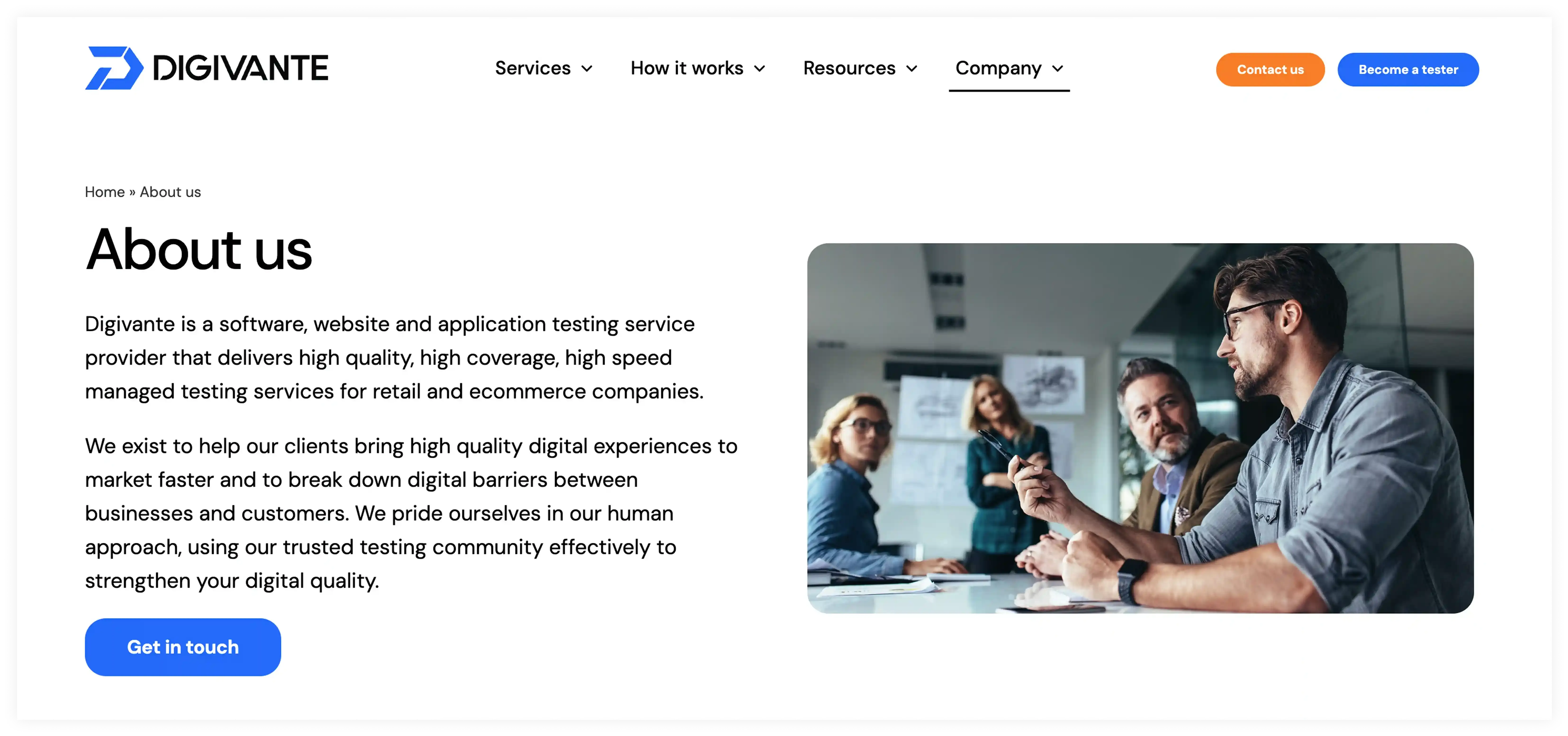 Digivante About us Page