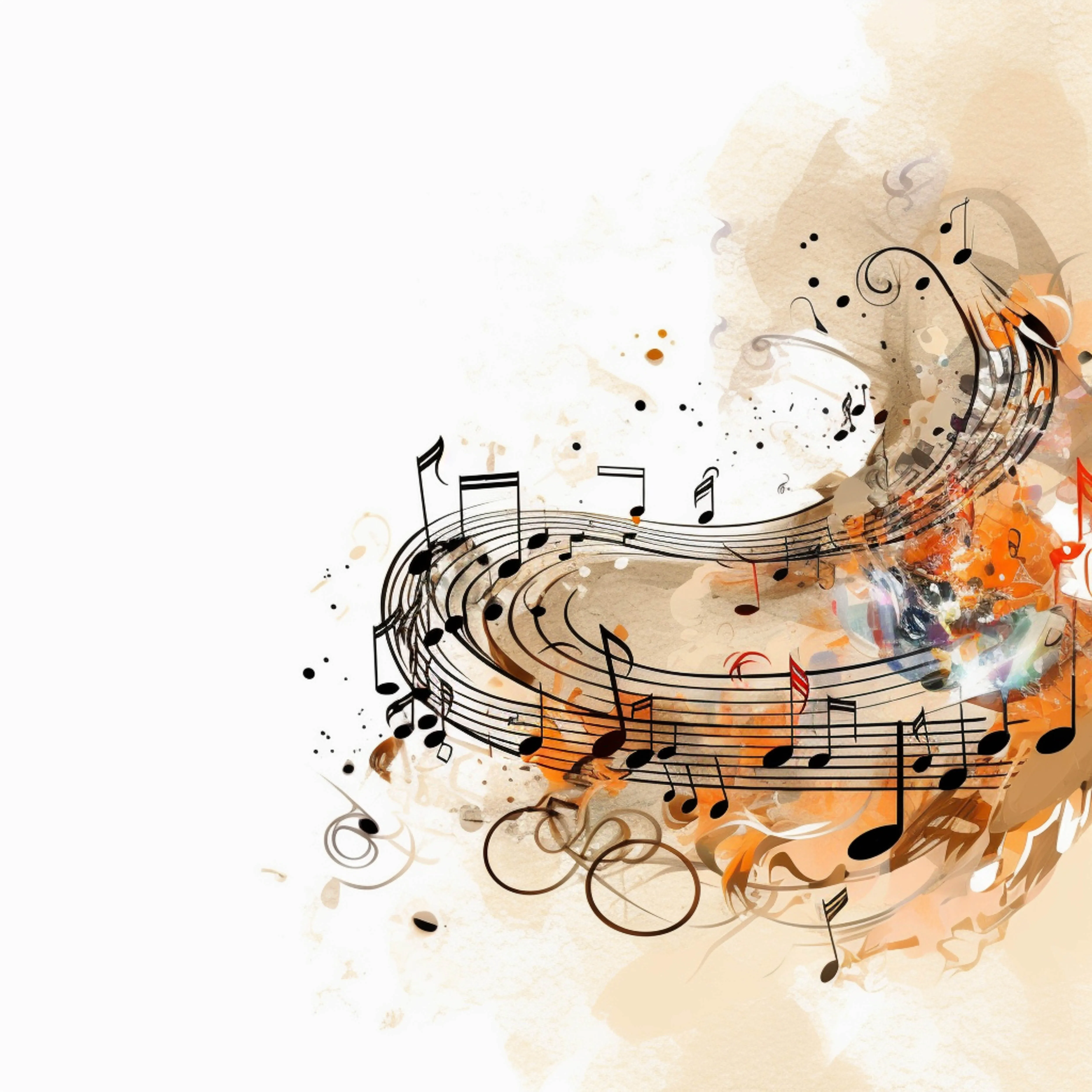 Abstract music notes background illustration.