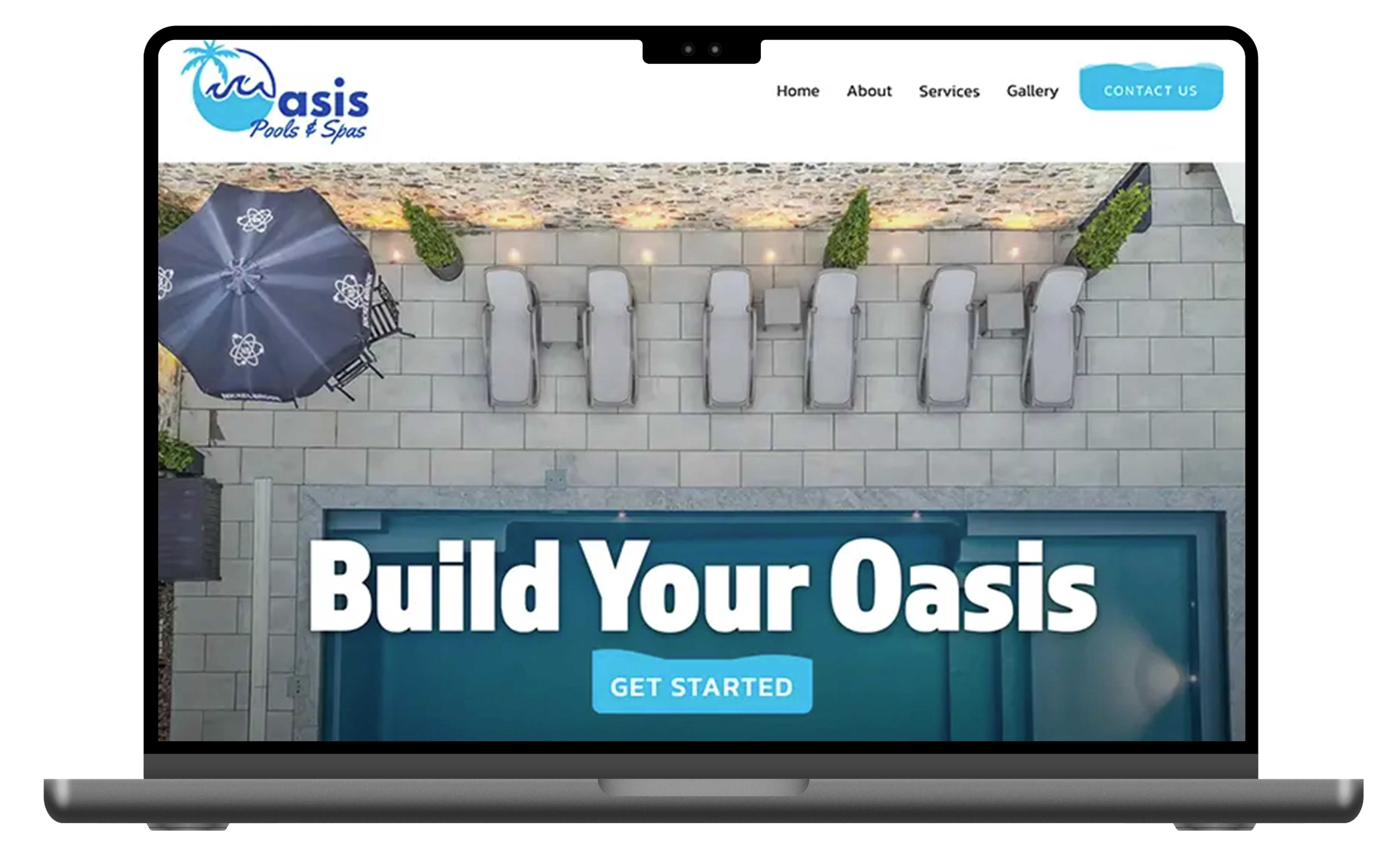 A website that we built and designed: Oasis Pools & Spas (www.oasispoolsohio.com).