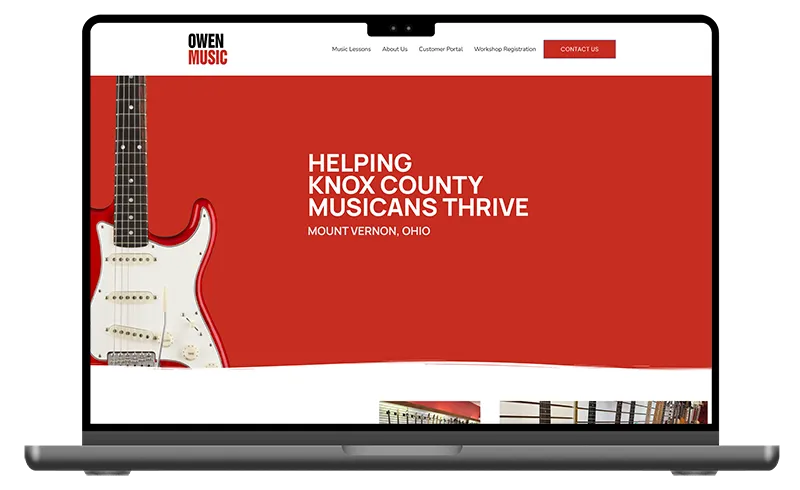 A website that we built and designed: Owen Music (www.owen-music.com).