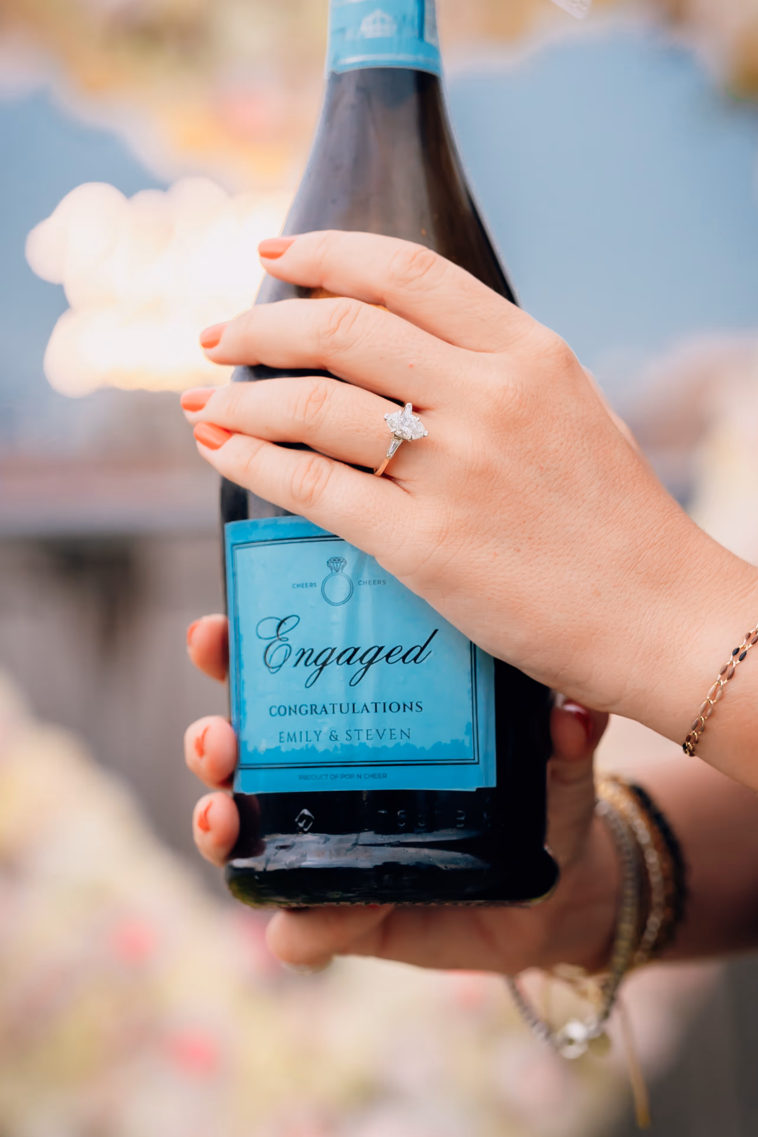 Outdoor engagement and proposal portraits with beautiful sunlight, laughter by SEDG MEDIA LLC