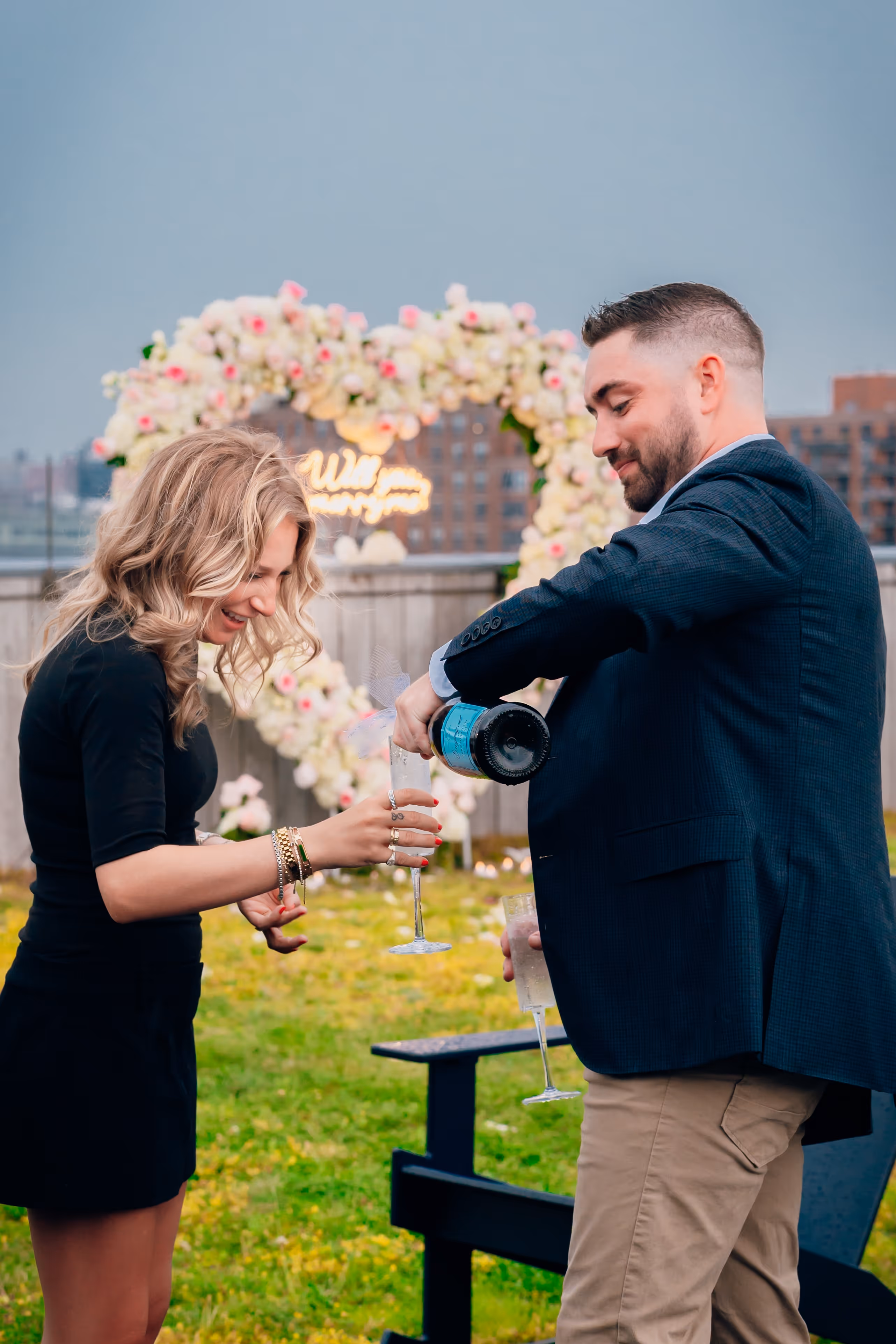 Outdoor engagement and proposal portraits with beautiful sunlight, laughter by SEDG MEDIA LLC