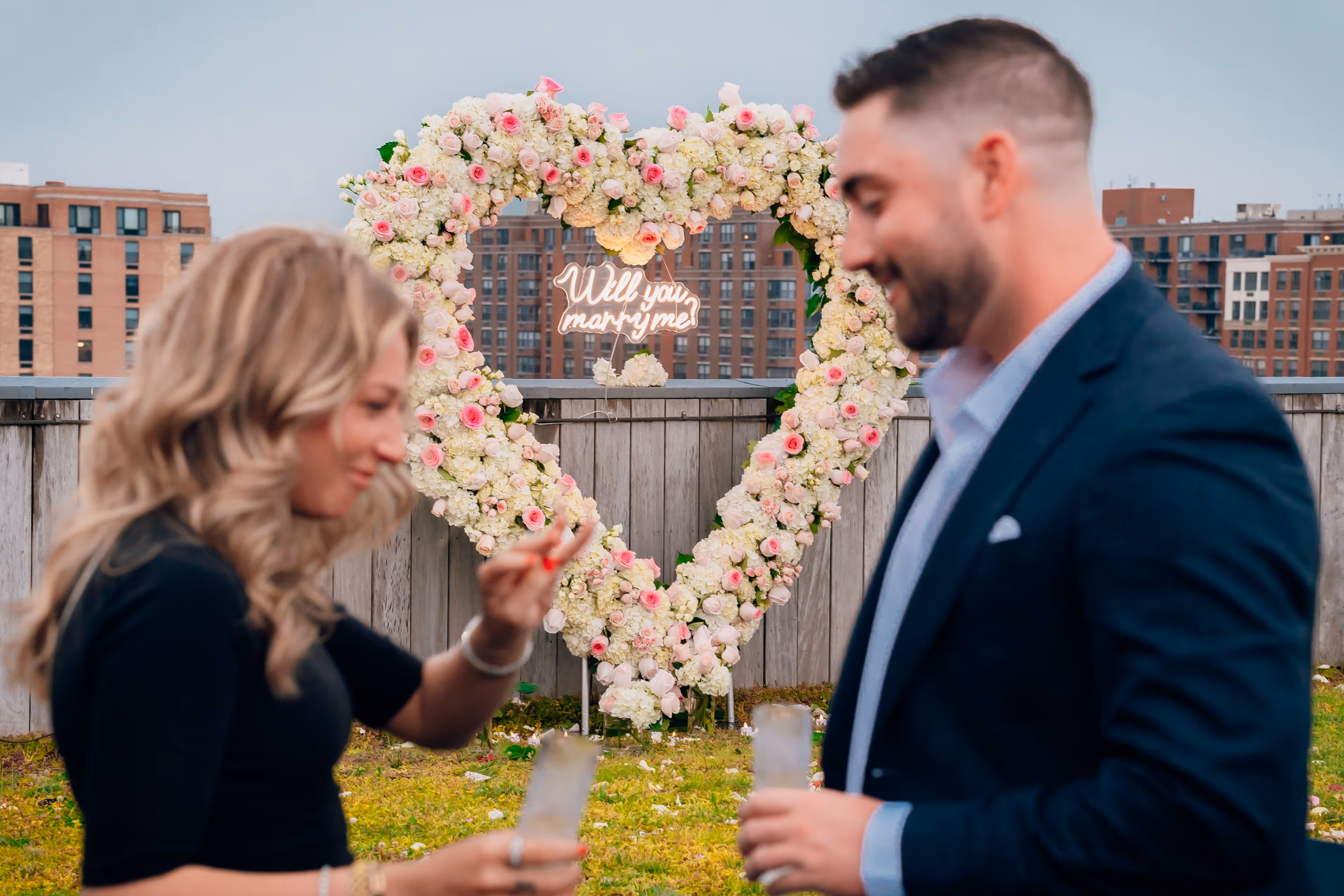 Outdoor engagement and proposal portraits with beautiful sunlight, laughter by SEDG MEDIA LLC