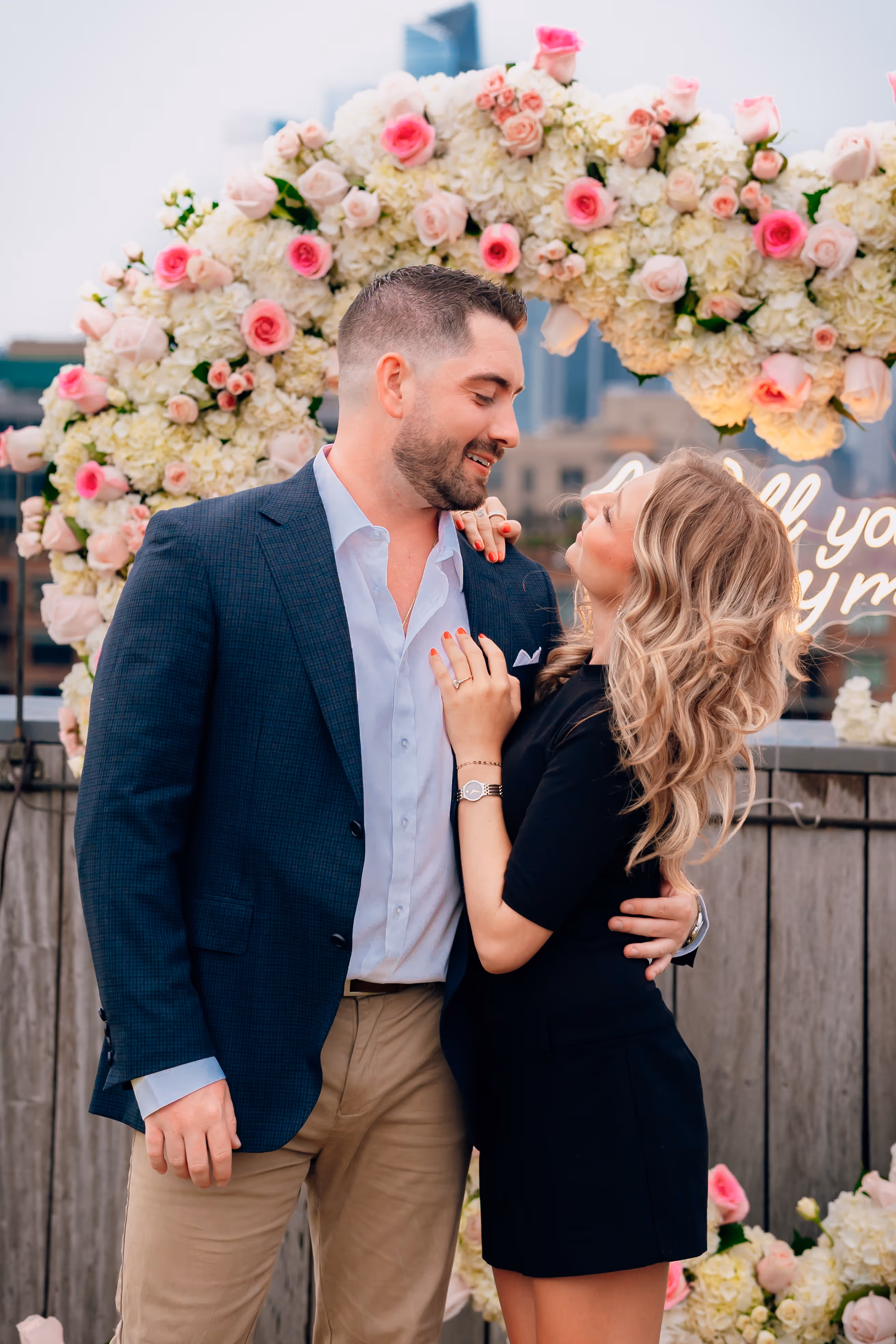 Outdoor engagement and proposal portraits with beautiful sunlight, laughter by SEDG MEDIA LLC