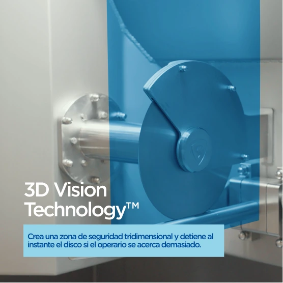 Guardian — 3D Vision Technology™: Crea una zona de seguridad tridimensional y detiene al instante el disco si el operario se acerca demasiado.