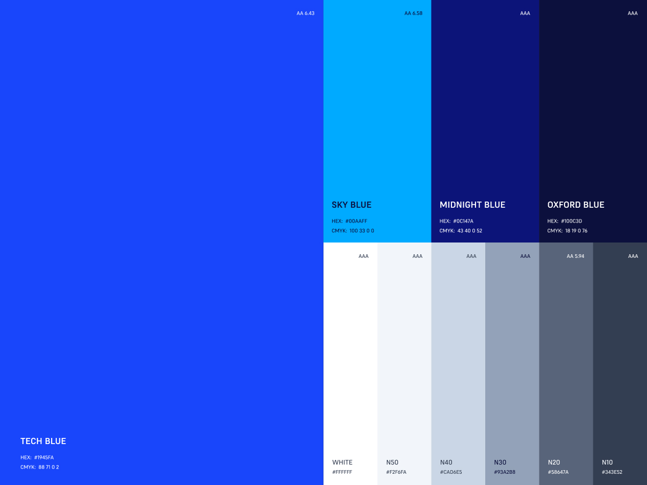 Blue color palette