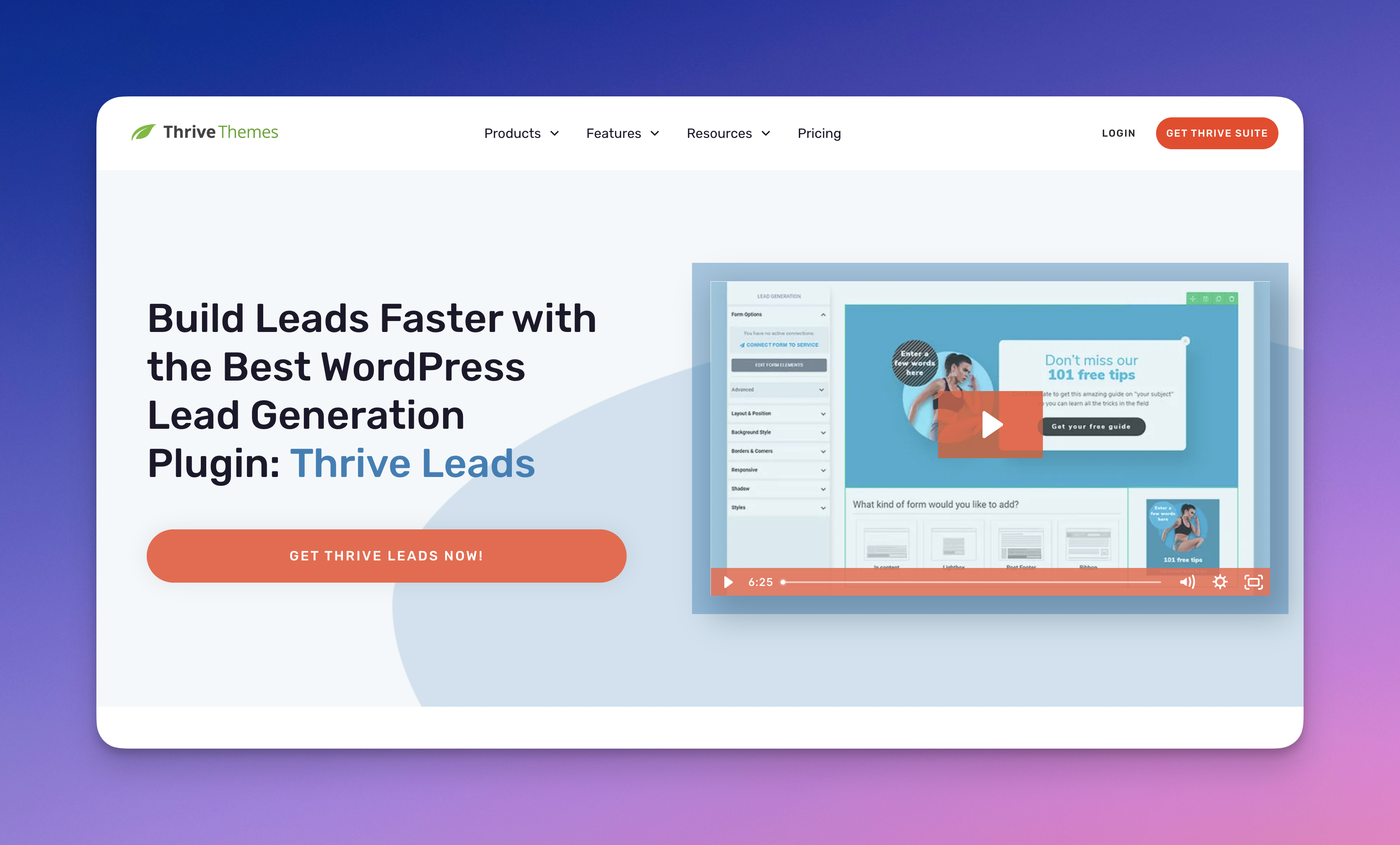 Thrive Leads' website image