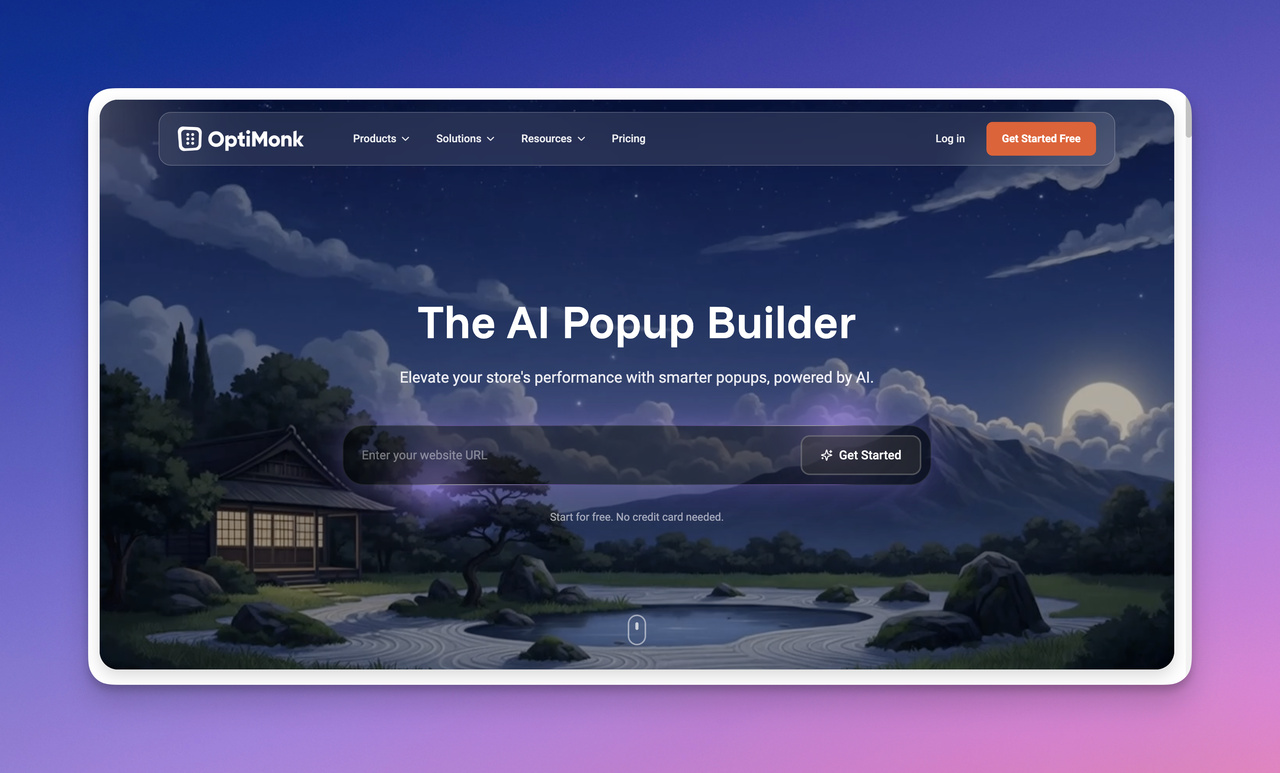 Optimonk's website page