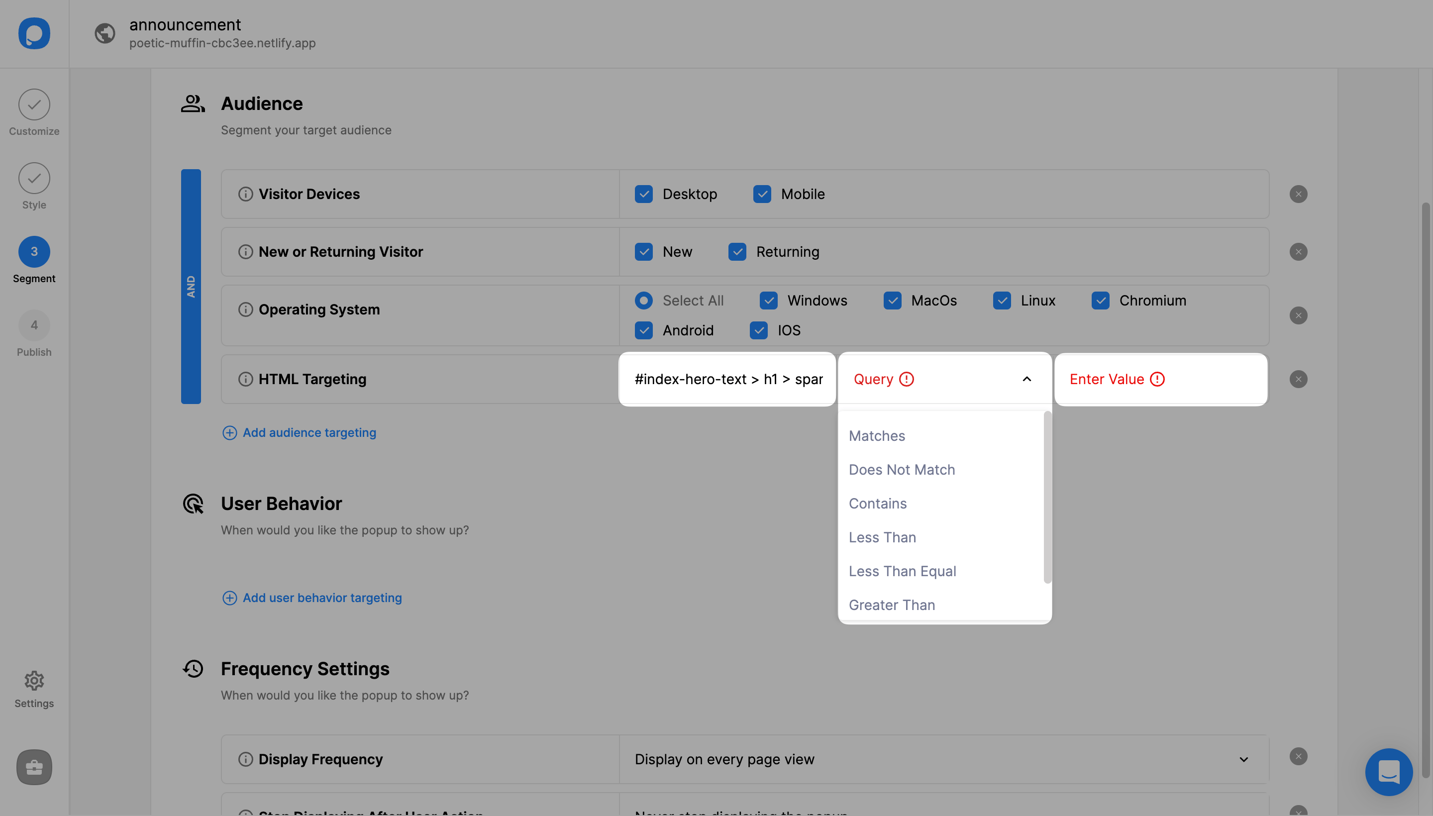 HTML targeting data input