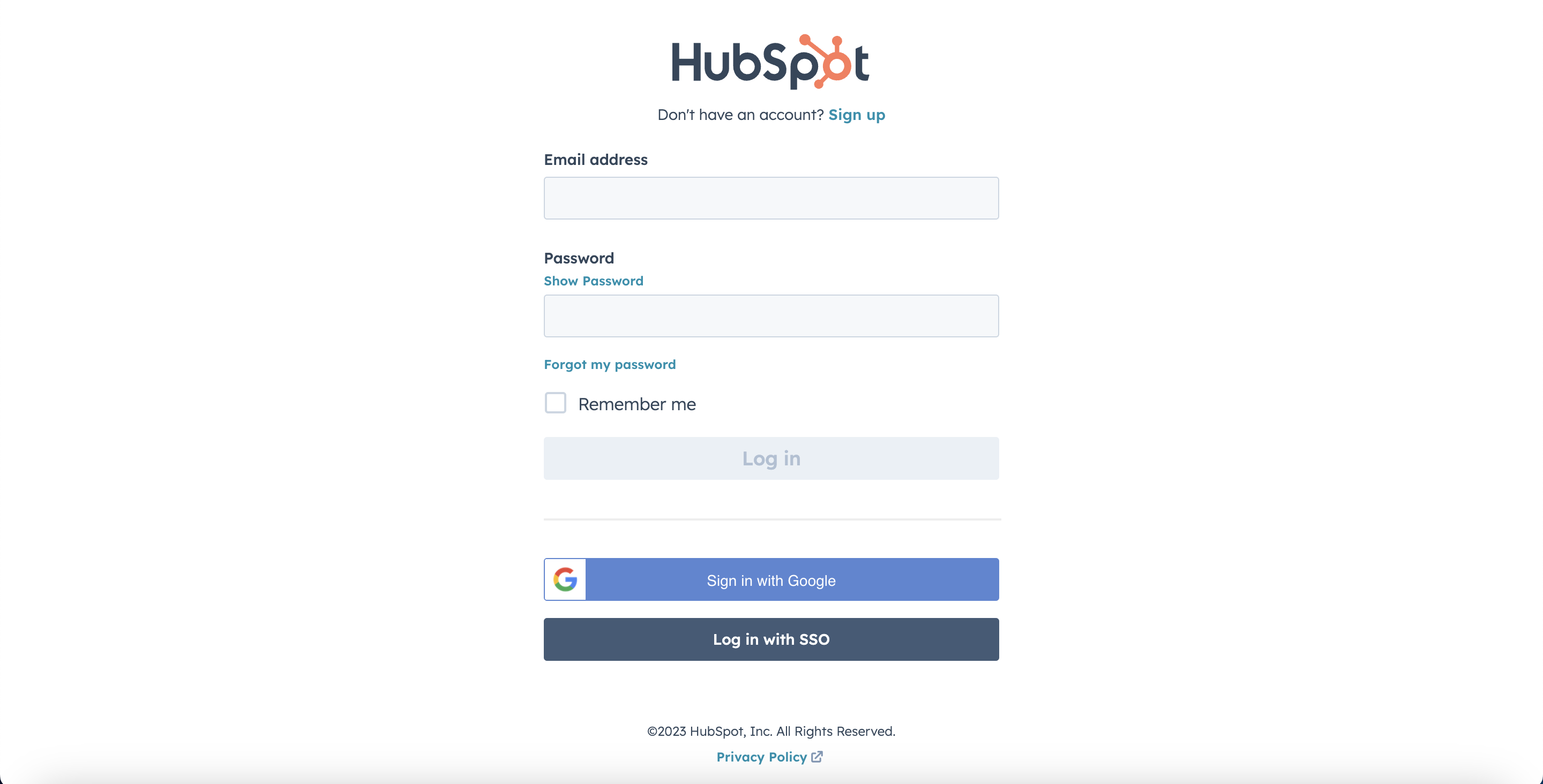 hubspot oturum açma