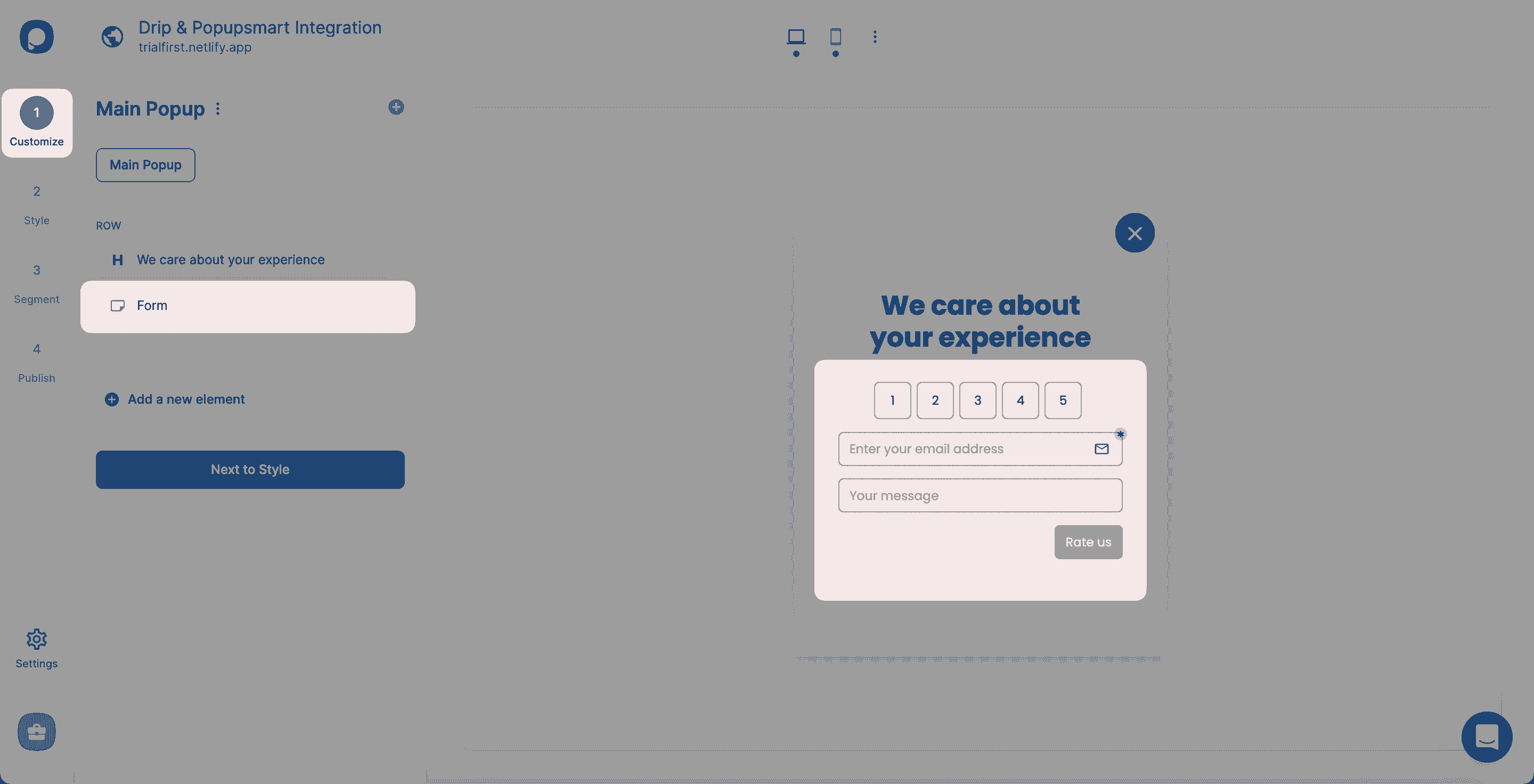 customize form drip