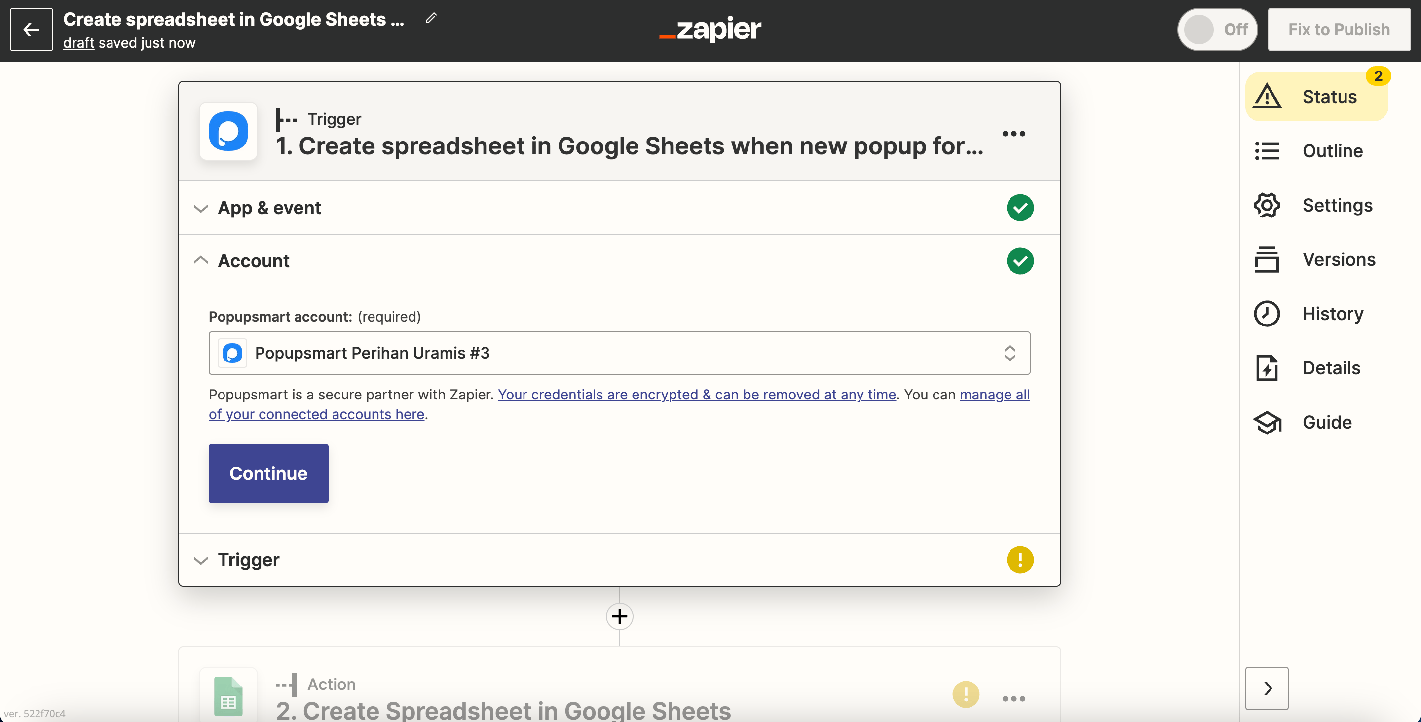 zapier entegrasyonuna devam et