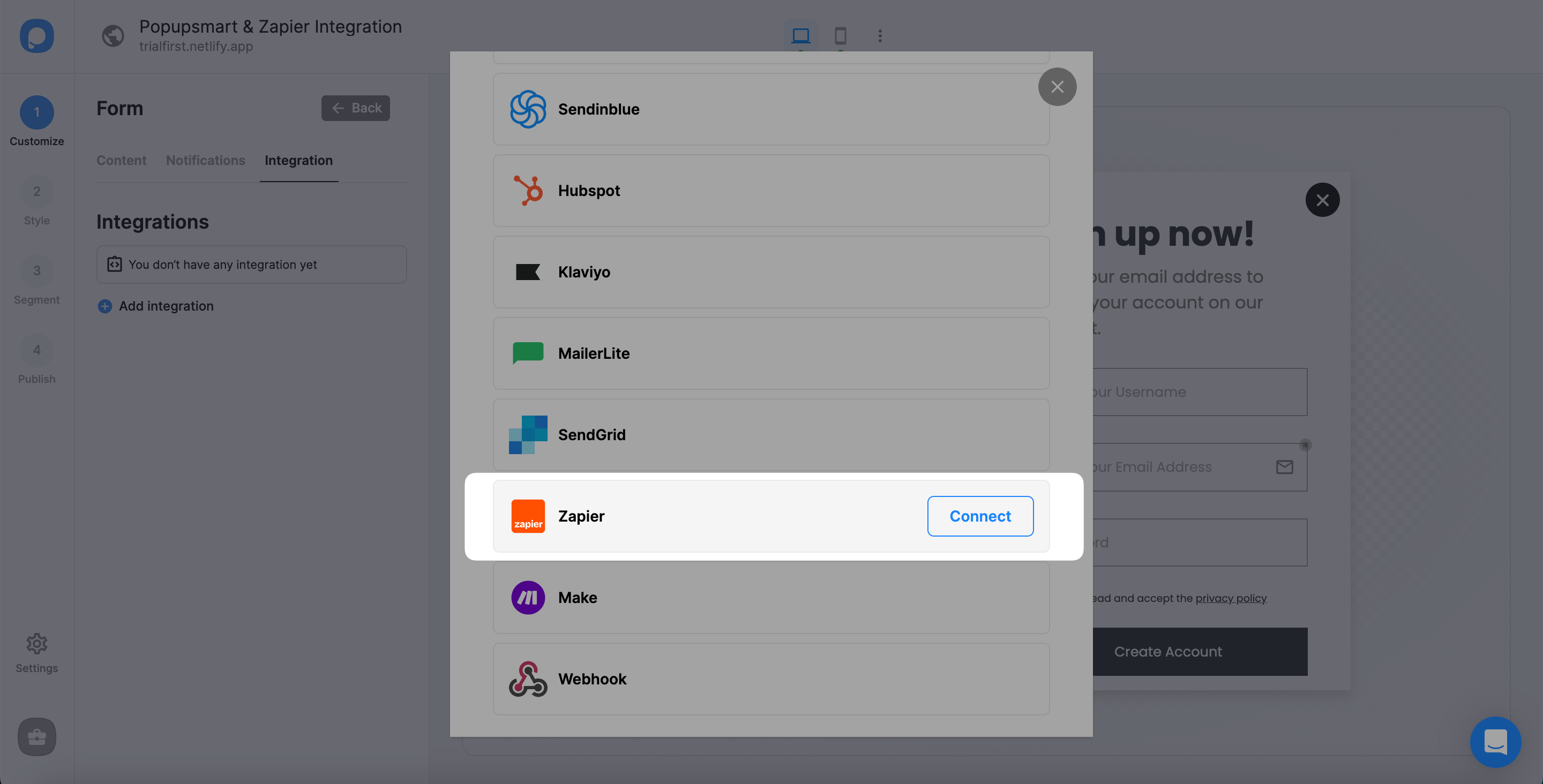 connect zapier