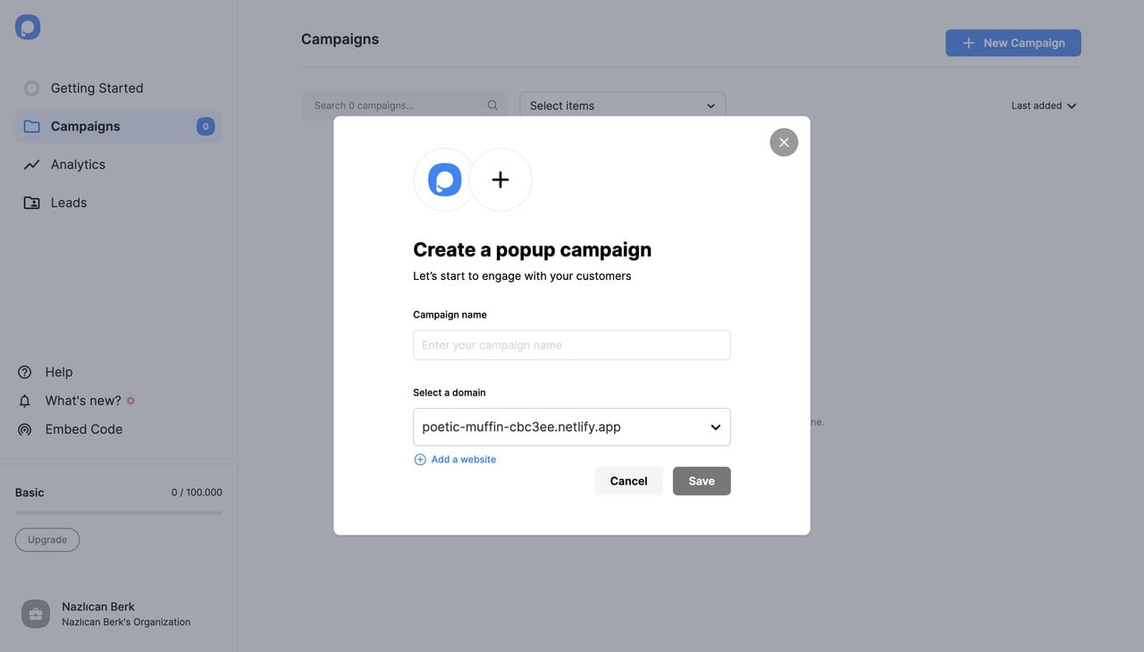 create a campaign