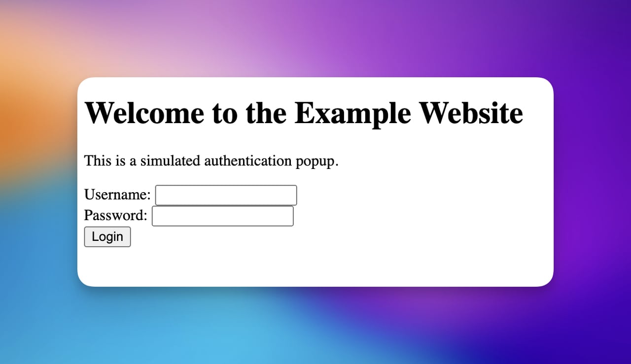 authentication popup window content in Selenium with welcome impact