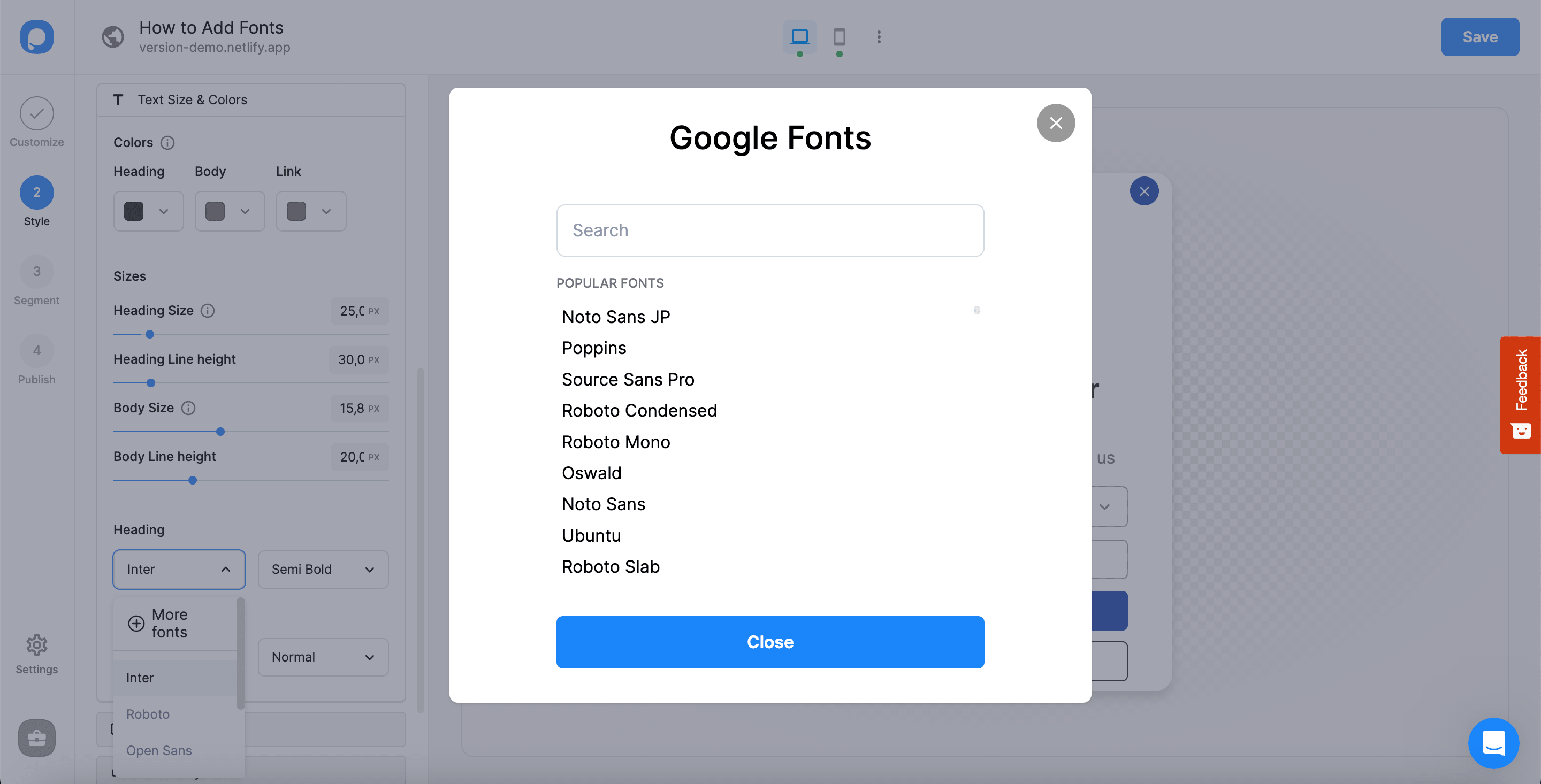 google fontları