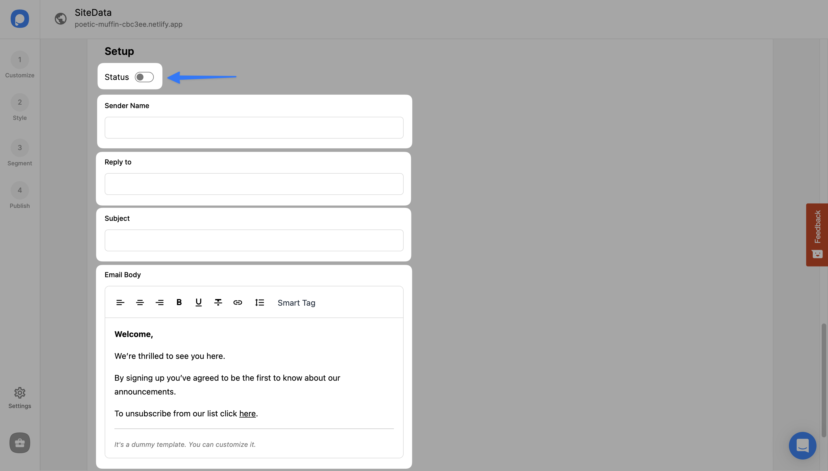 respondent email input fields