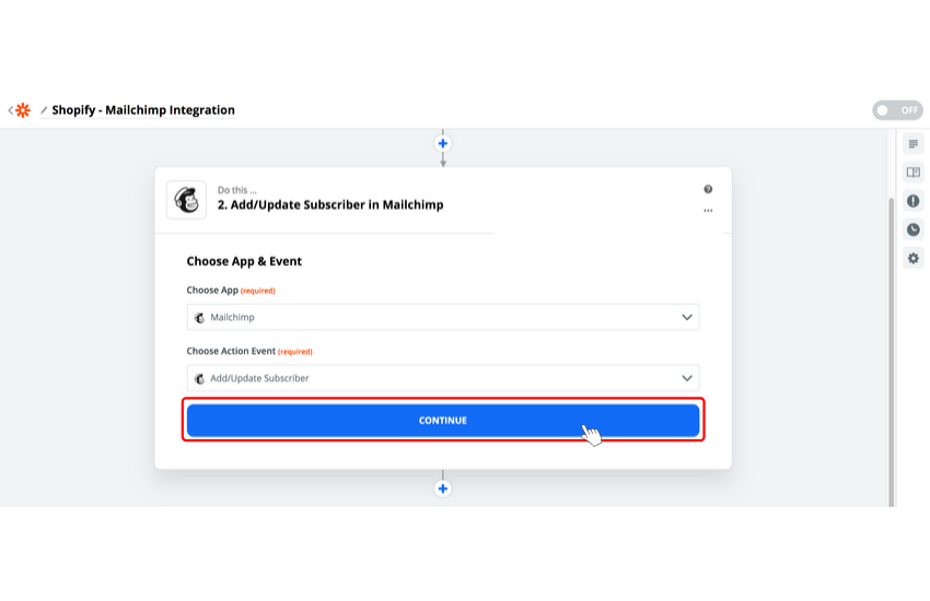 Zapier'de aksiyon olayını kaydedip devam et