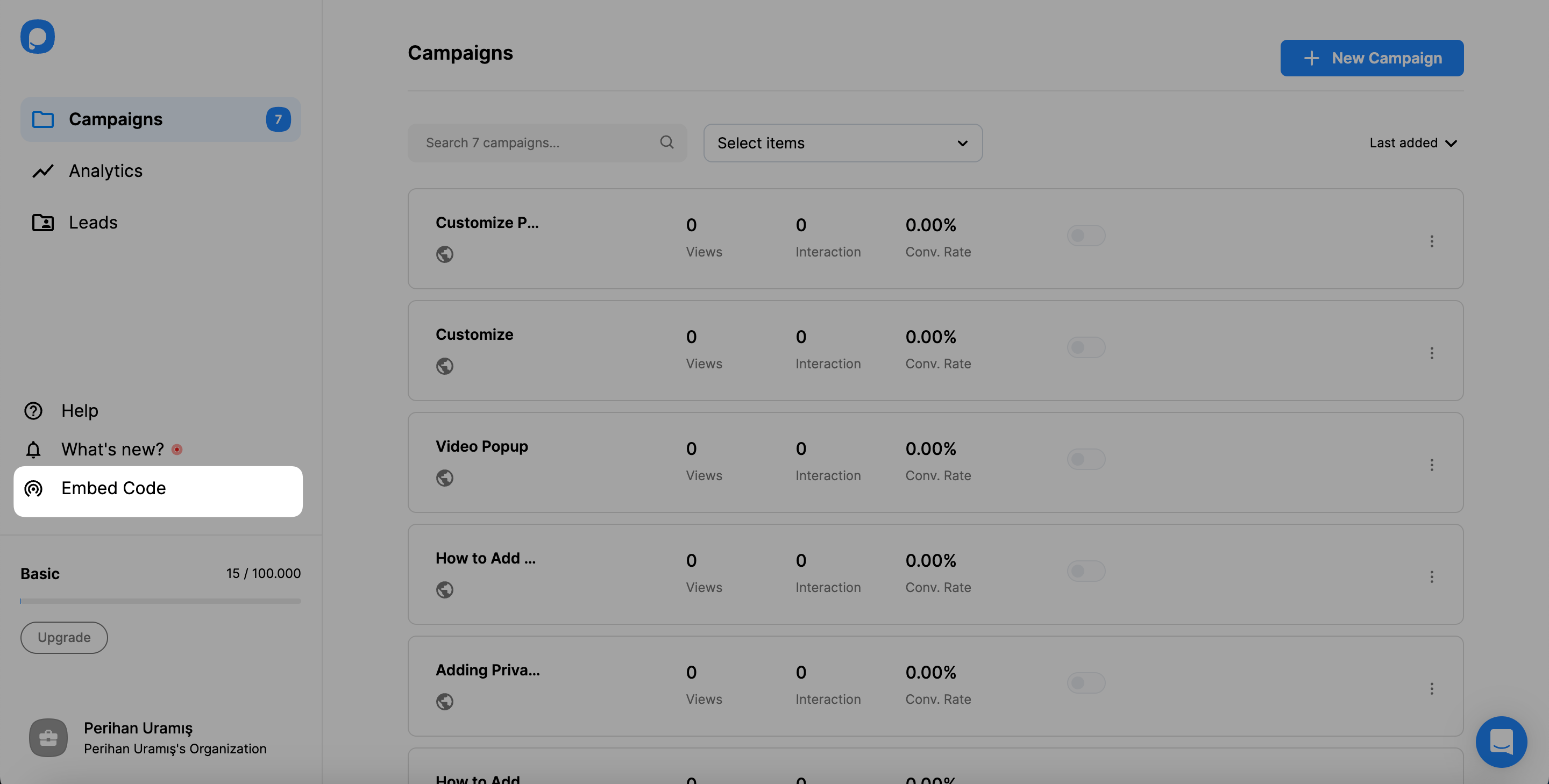 Popupsmart Embed Code