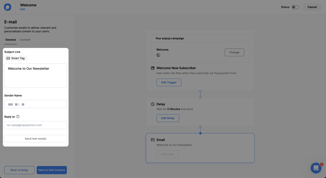 email automation settings