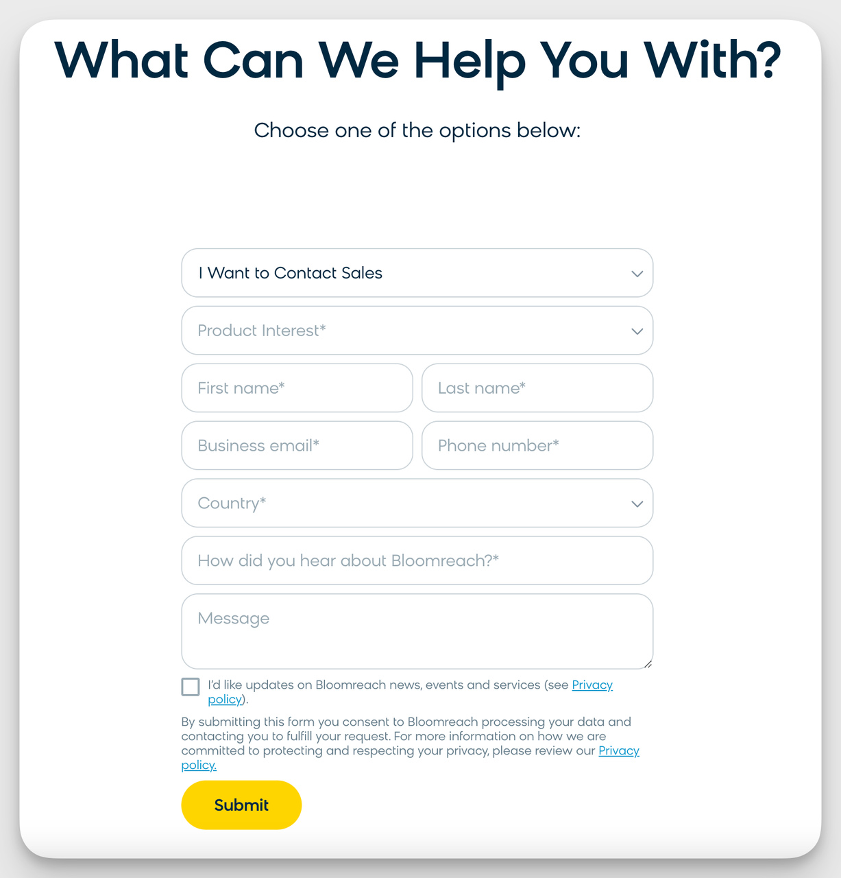 Bloomreach Contact Form Example