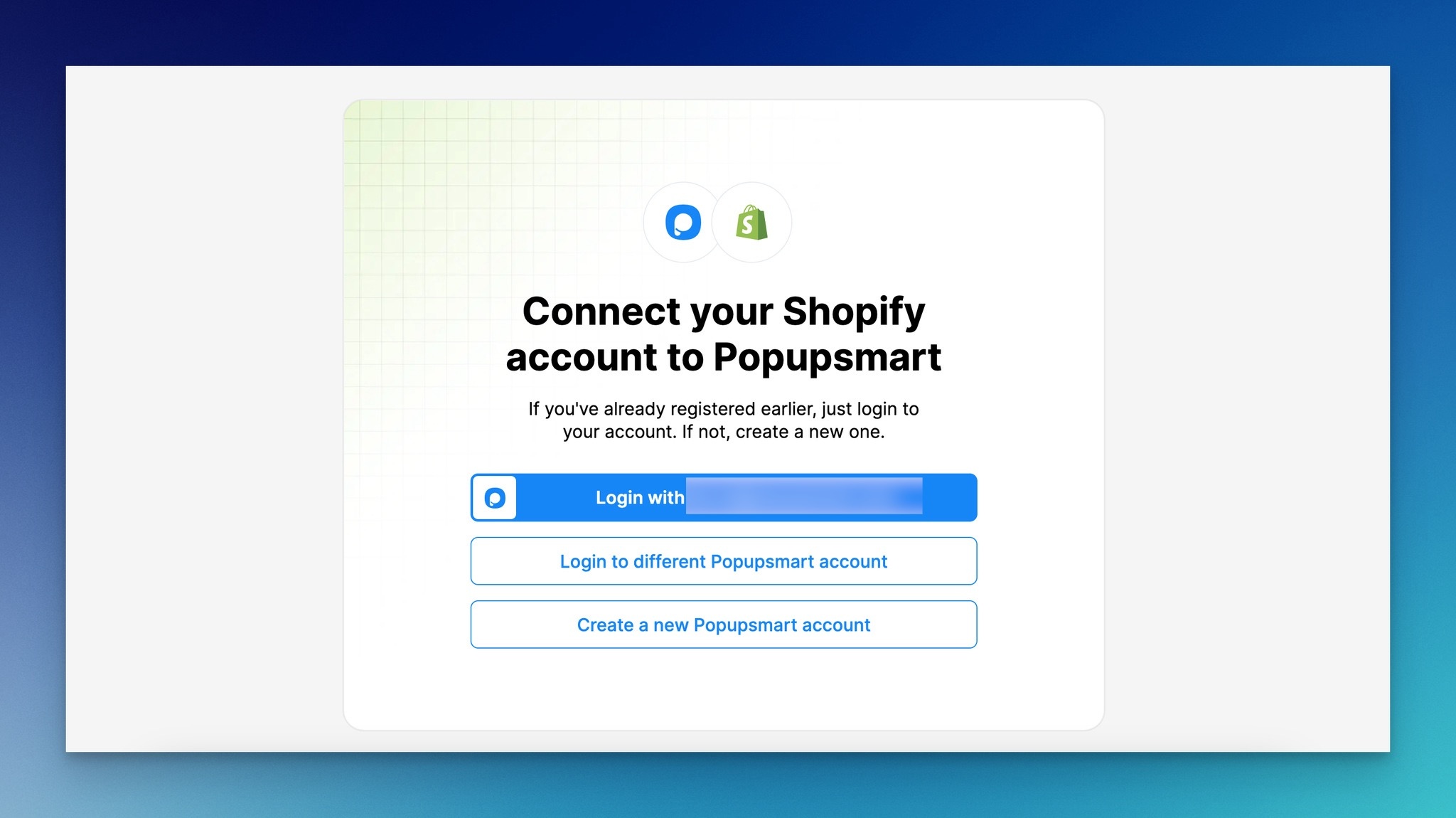 Popupsmart uygulamasının Shopify'a yüklenmesinin ikinci adımını gösteren bir ekran görüntüsü