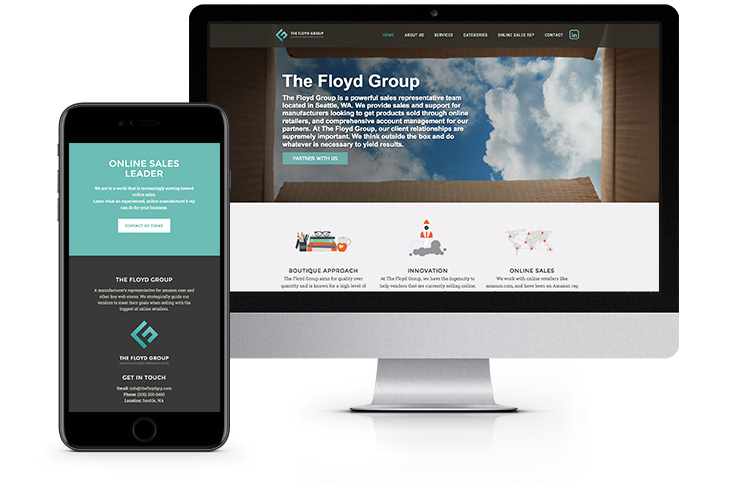 Floyd's mobile website's image exemplifying responsiveness.