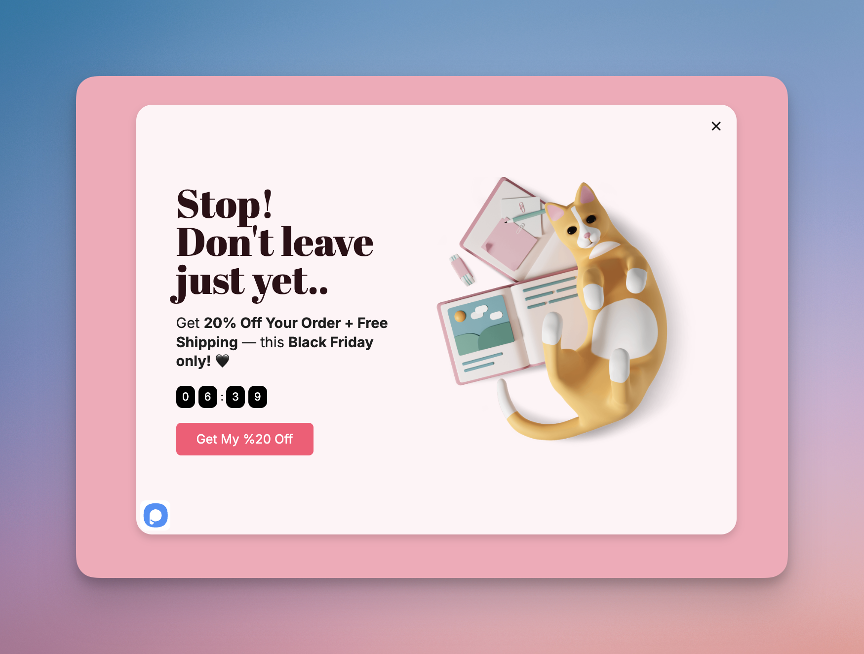 Reduce Card Abandonment Popup Template for Black Friday